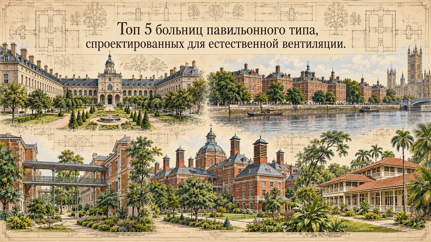Топ 5 больниц павильонного типа, спроектированных для естественной вентиляции