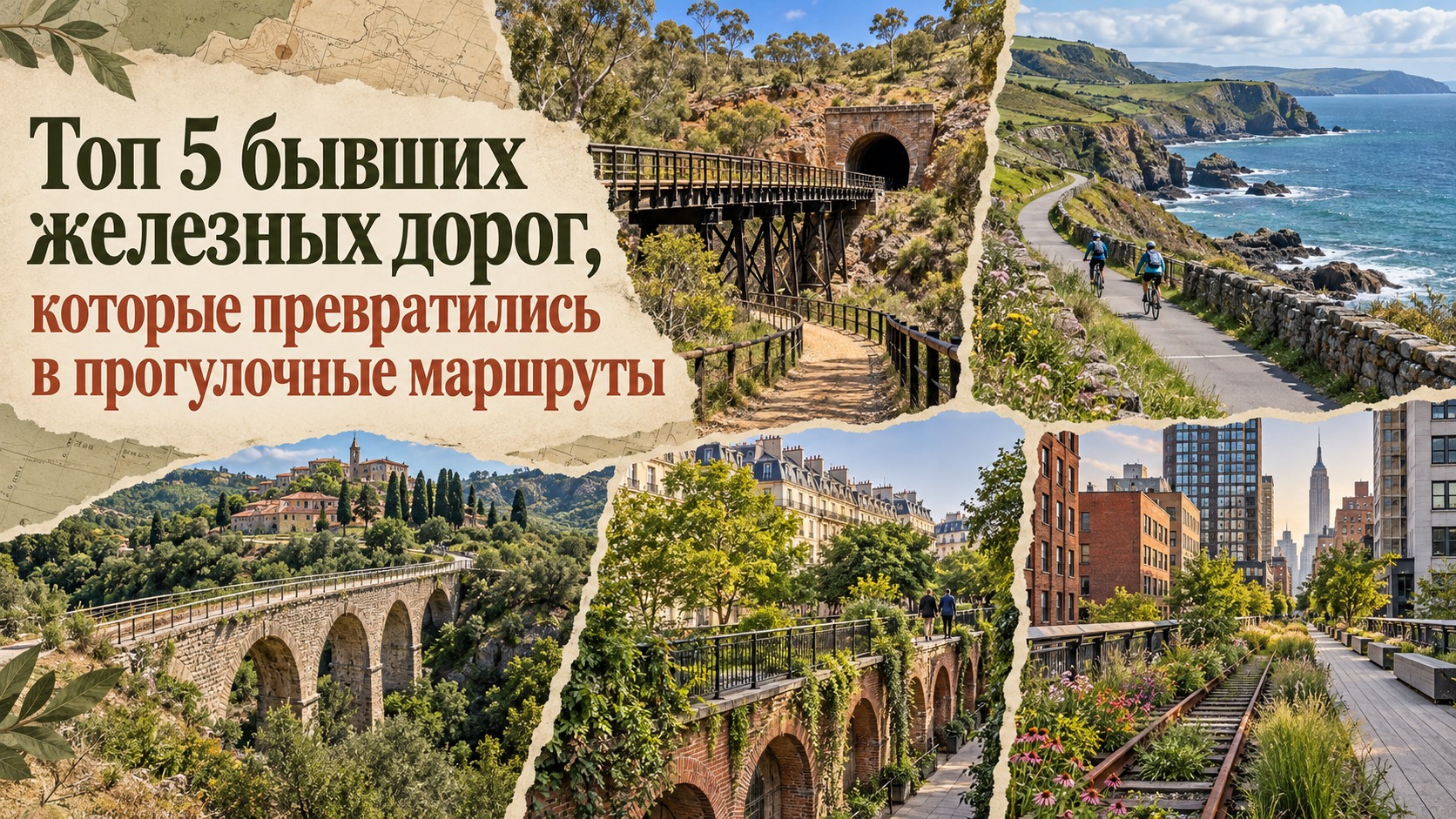 Топ 5 бывших железных дорог, которые превратились в прогулочные маршруты