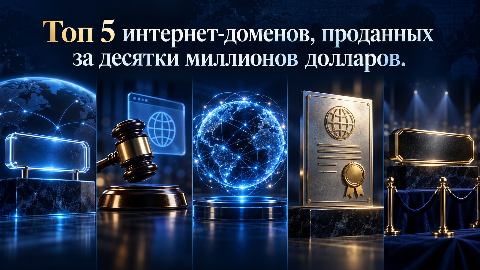 Топ 5 интернет-доменов, проданных за десятки миллионов долларов