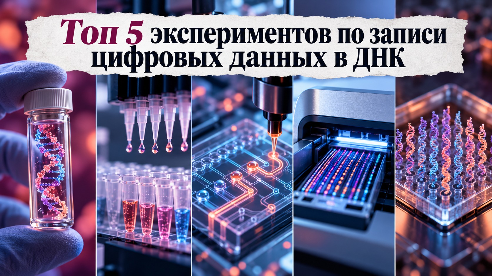 Топ 5 экспериментов по записи цифровых данных в ДНК