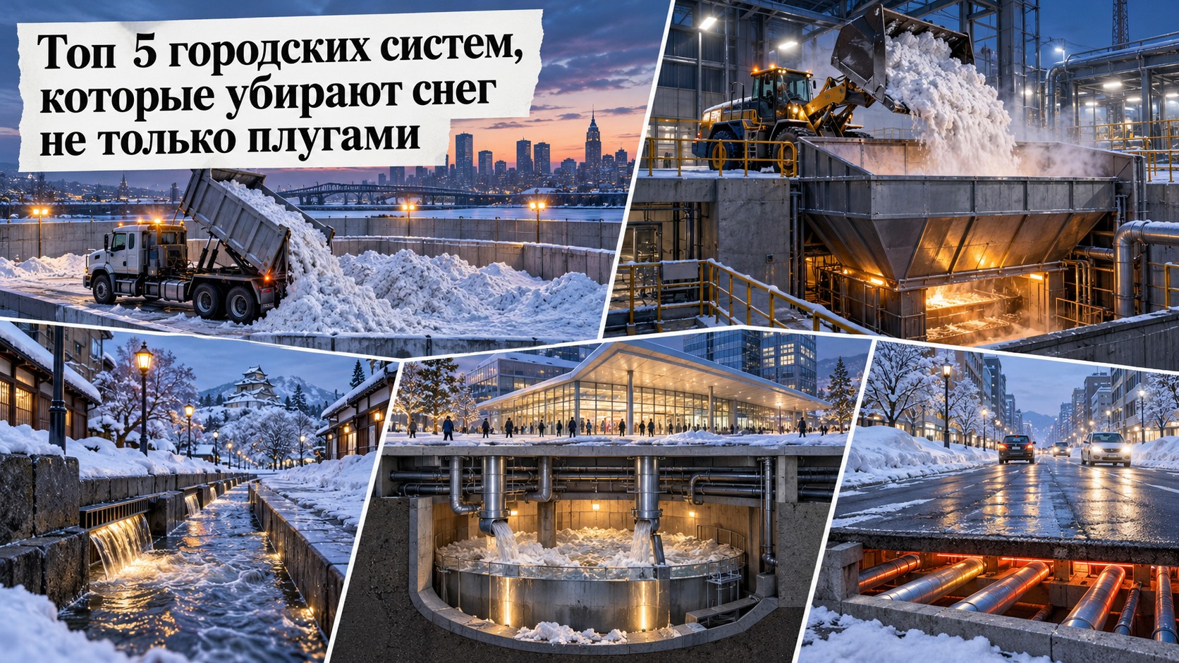 Топ 5 городских систем, которые убирают снег не только плугами
