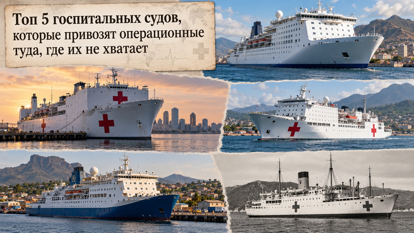 Топ 5 госпитальных судов, которые привозят операционные туда, где их не хватает