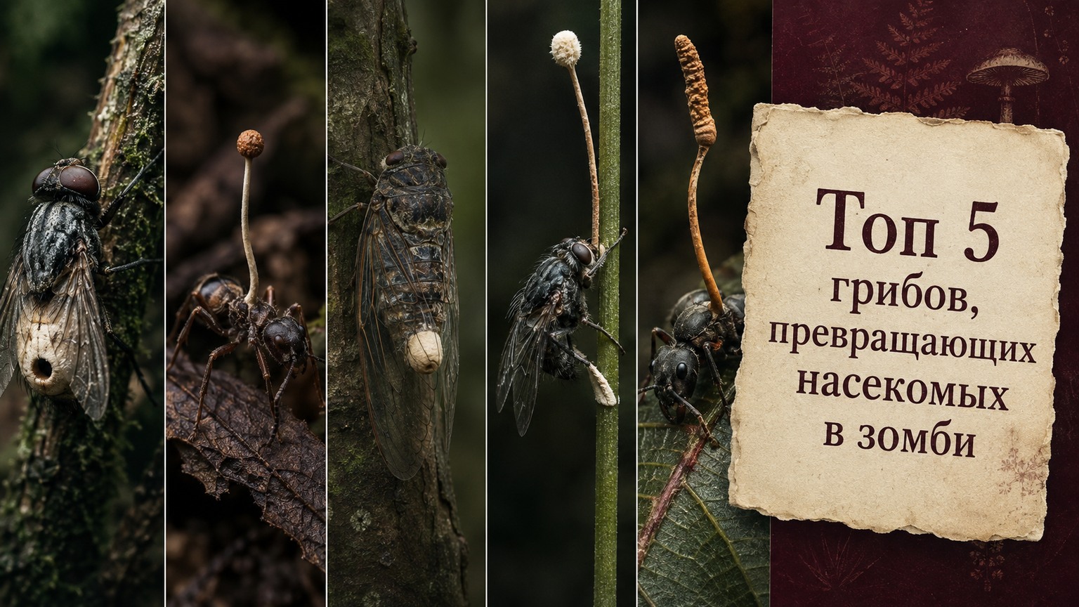 Топ 5 грибов, превращающих насекомых в зомби