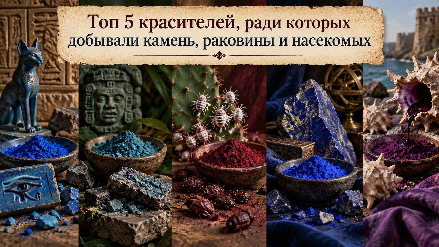 Топ 5 красителей, ради которых добывали камень, раковины и насекомых