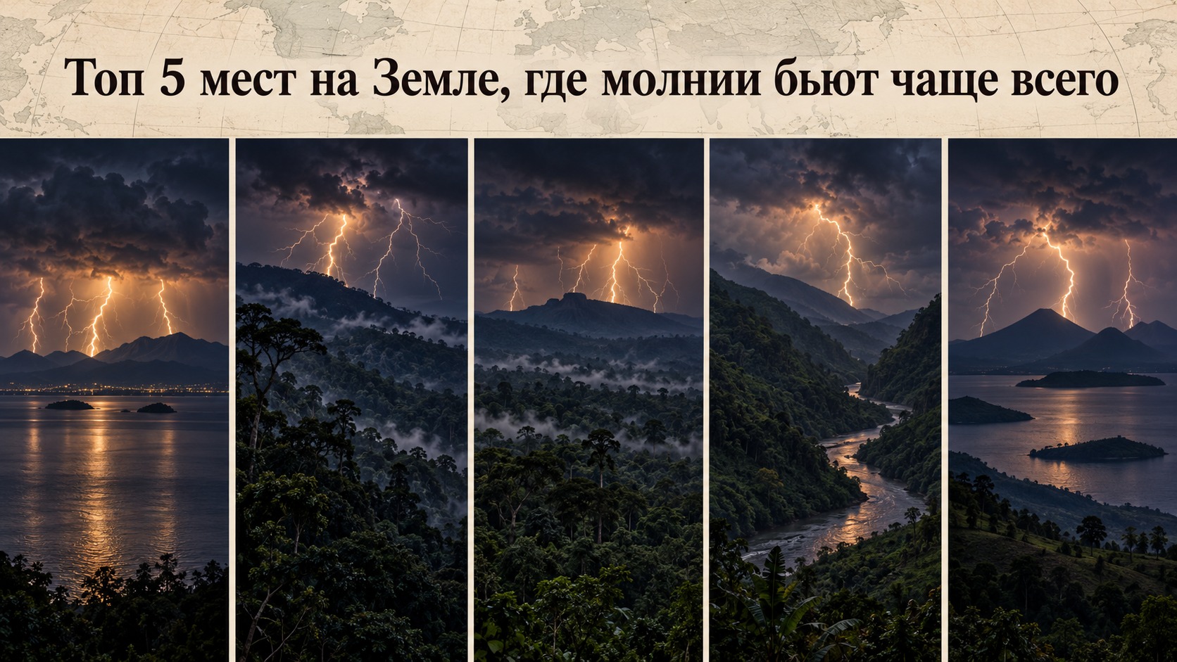 Топ 5 мест на Земле, где молнии бьют чаще всего