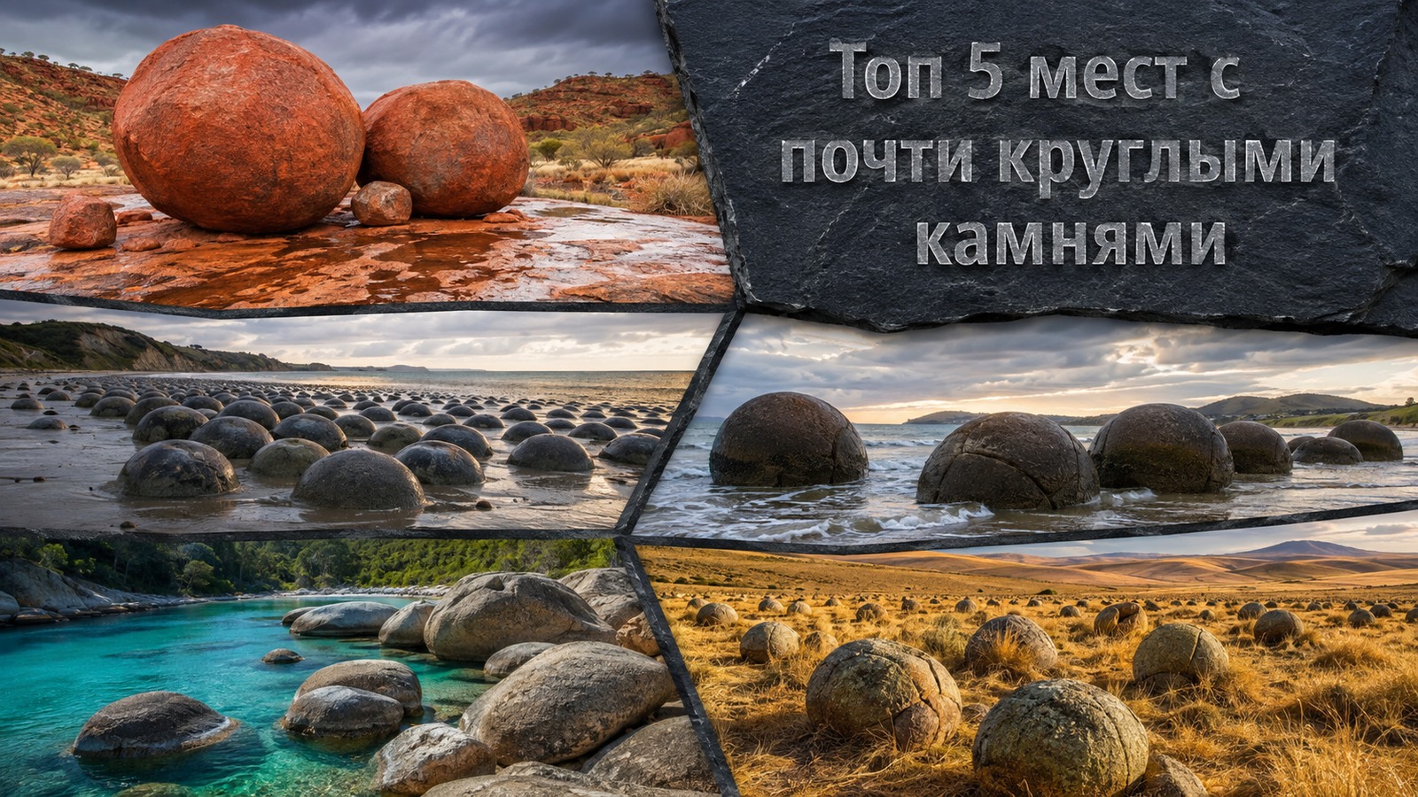 Топ 5 мест с почти круглыми камнями