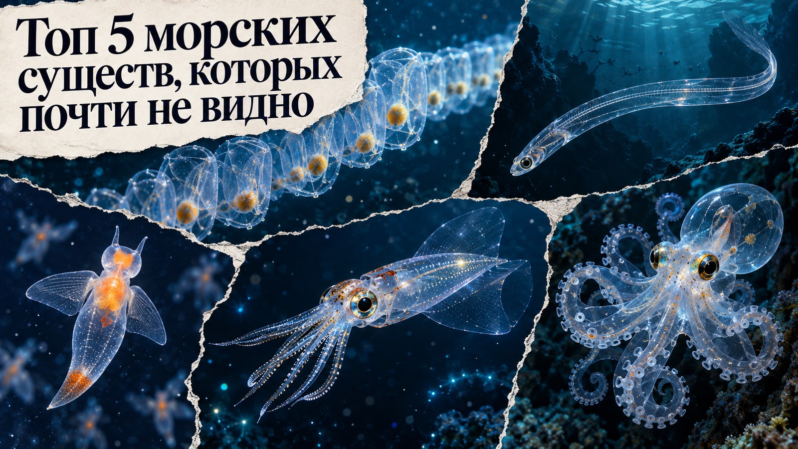 Топ 5 морских существ, которых почти не видно