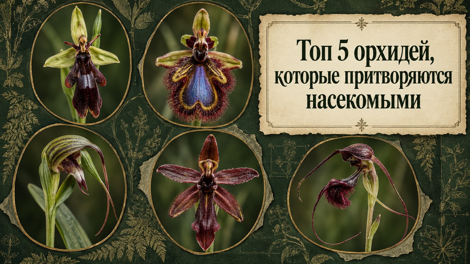 Топ 5 орхидей, которые притворяются насекомыми