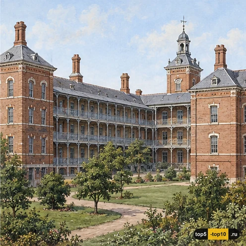 Сохранившиеся корпуса Royal Herbert Hospital связаны открытыми переходами
