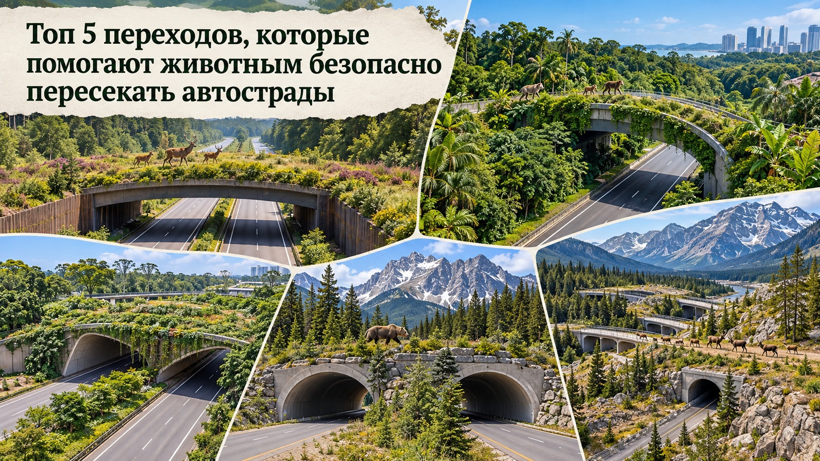 Топ 5 переходов, которые помогают животным безопасно пересекать автострады