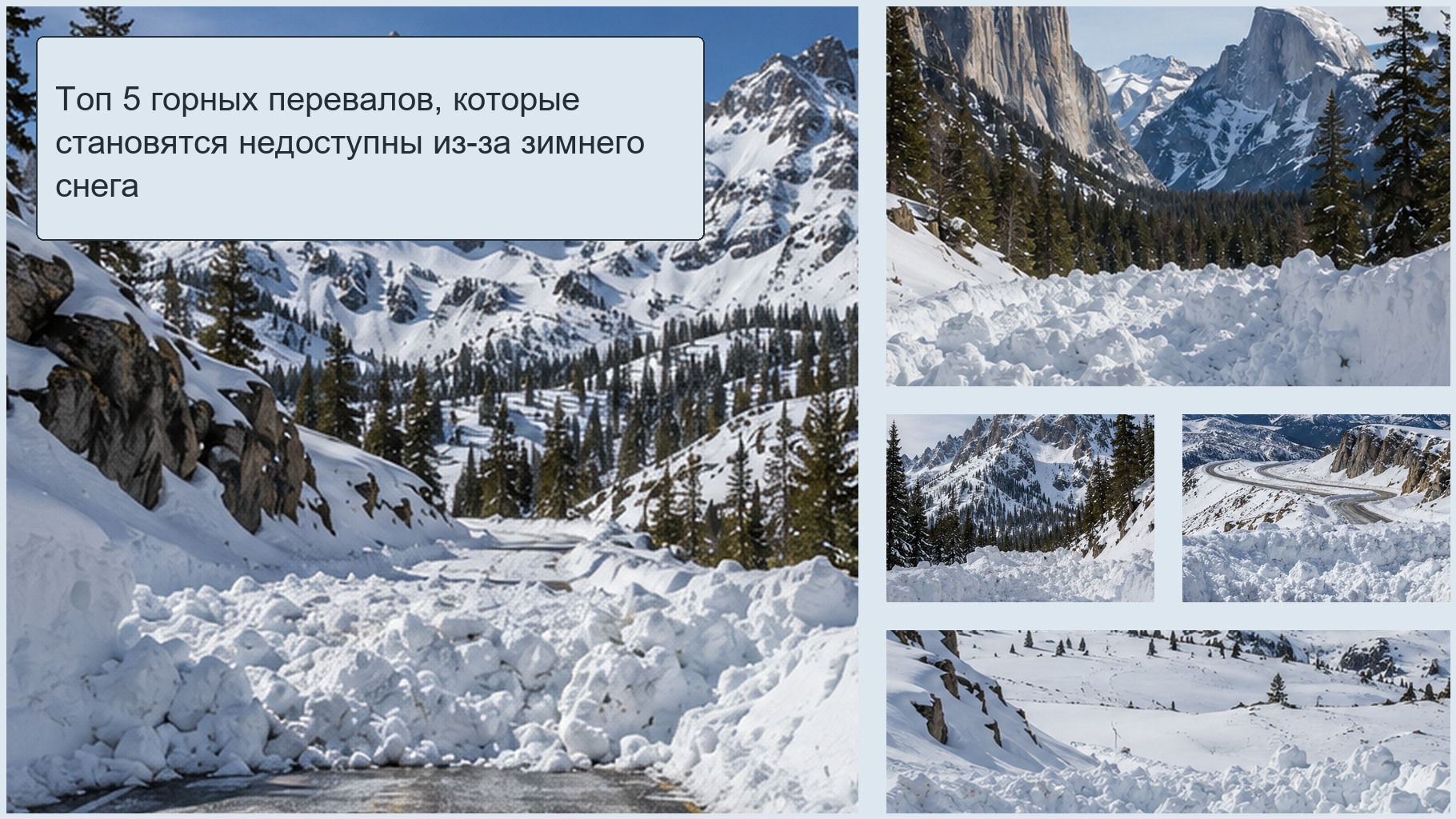 Топ 5 горных перевалов, которые становятся недоступны из-за зимнего снега