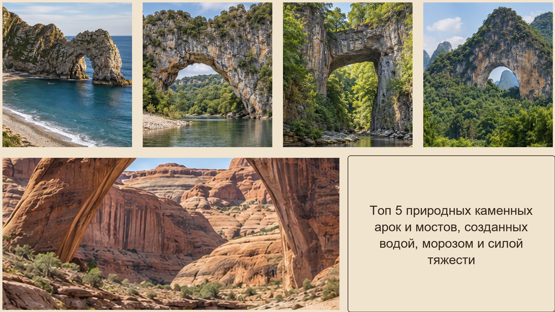 Топ 5 природных каменных арок и мостов, созданных водой, морозом и силой тяжести