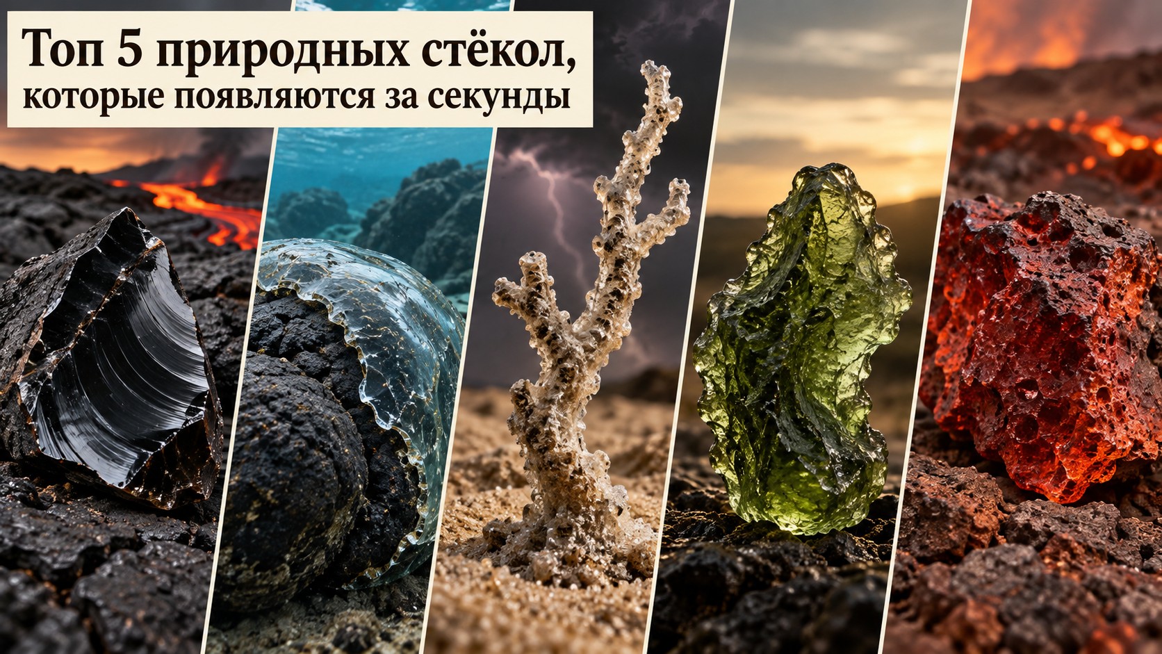 Топ 5 природных стёкол, которые появляются за секунды