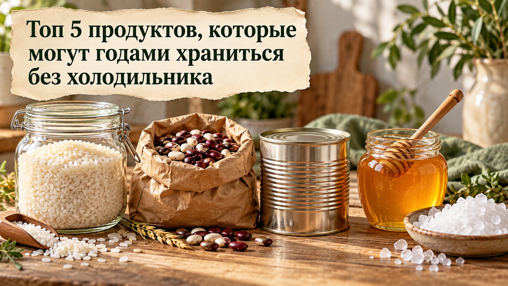 Топ 5 продуктов, которые могут годами храниться без холодильника