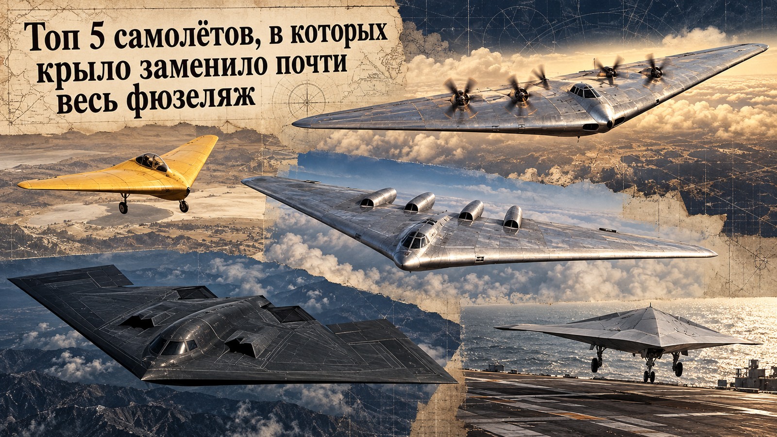 Топ 5 самолётов, в которых крыло заменило почти весь фюзеляж