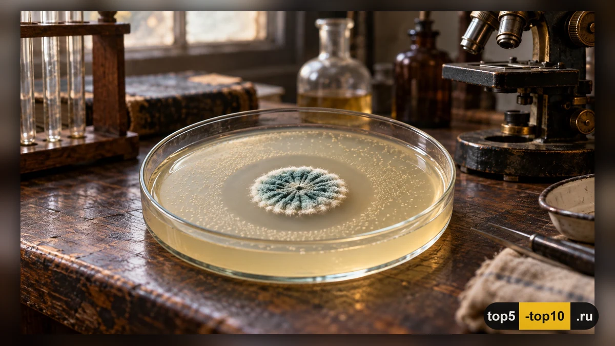 Плесень Penicillium в чашке Петри