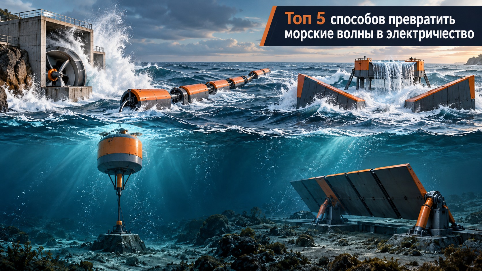 Топ 5 способов превратить морские волны в электричество