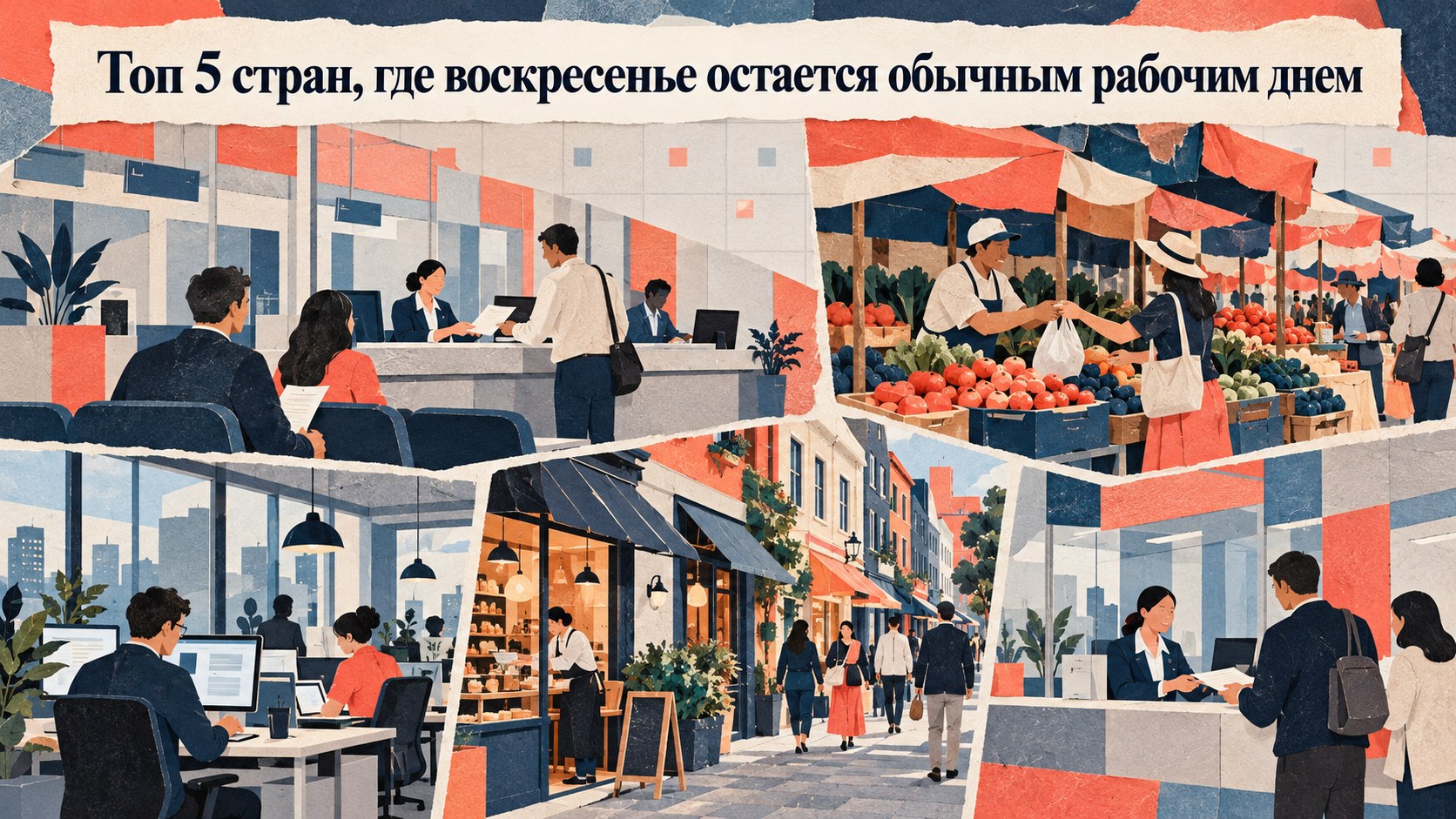 Топ 5 стран, где воскресенье остается обычным рабочим днем