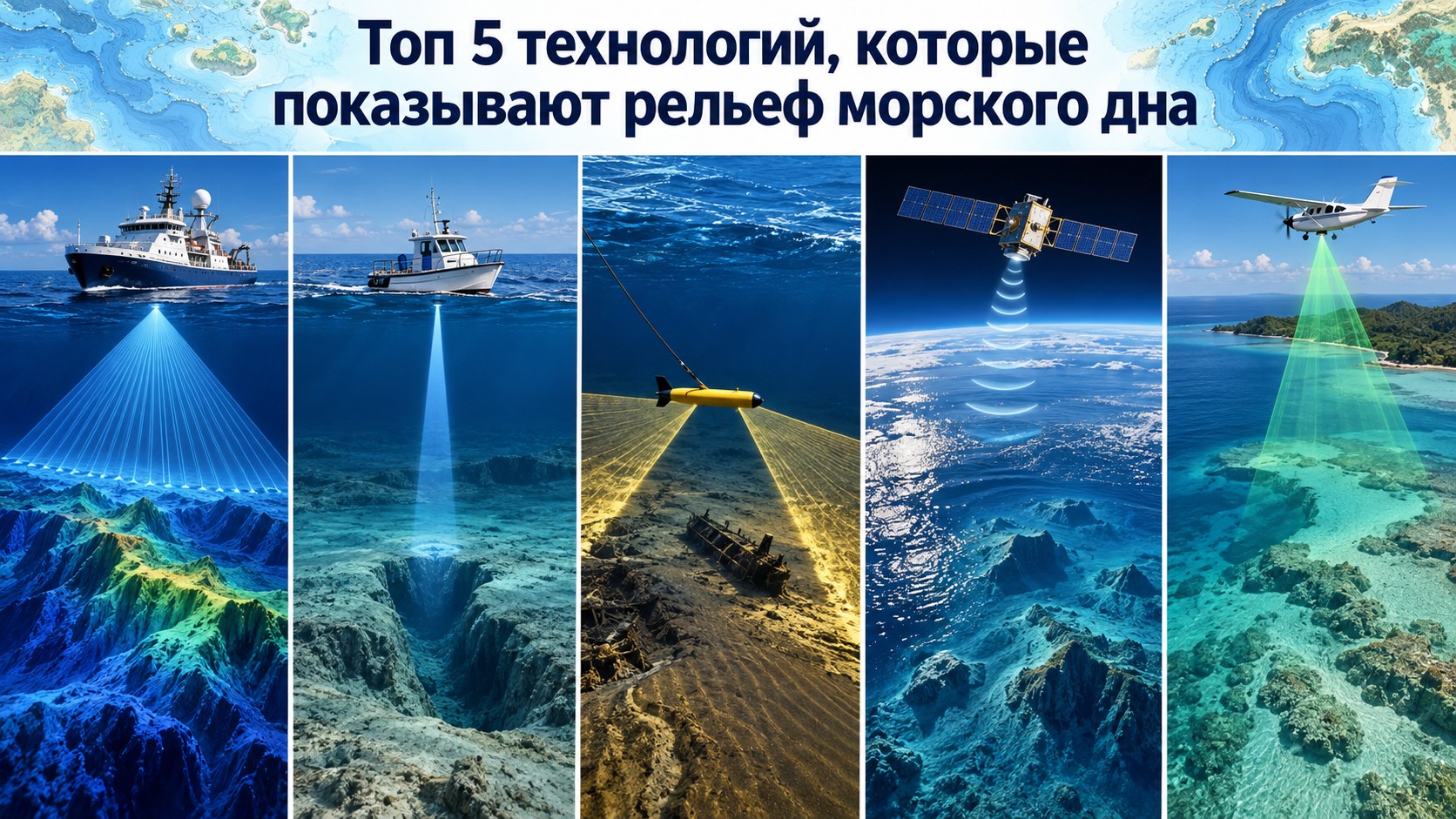 Топ 5 технологий, которые показывают рельеф морского дна
