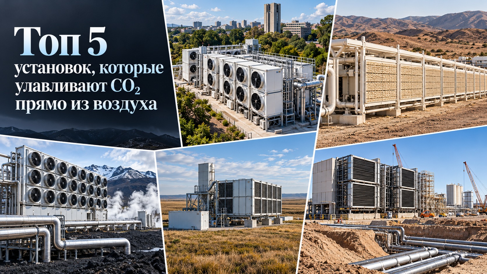 Топ 5 установок, которые улавливают CO₂ прямо из воздуха