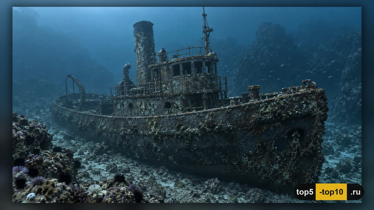 Затонувший морской буксир USS Conestoga