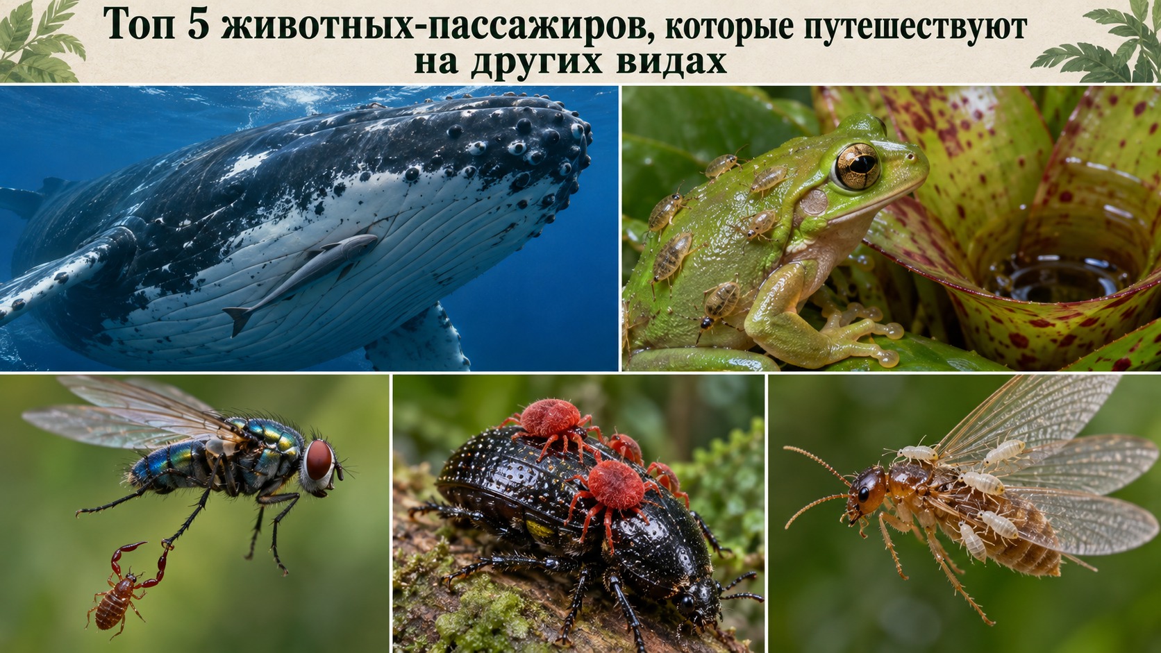 Топ 5 животных-пассажиров, которые путешествуют на других видах