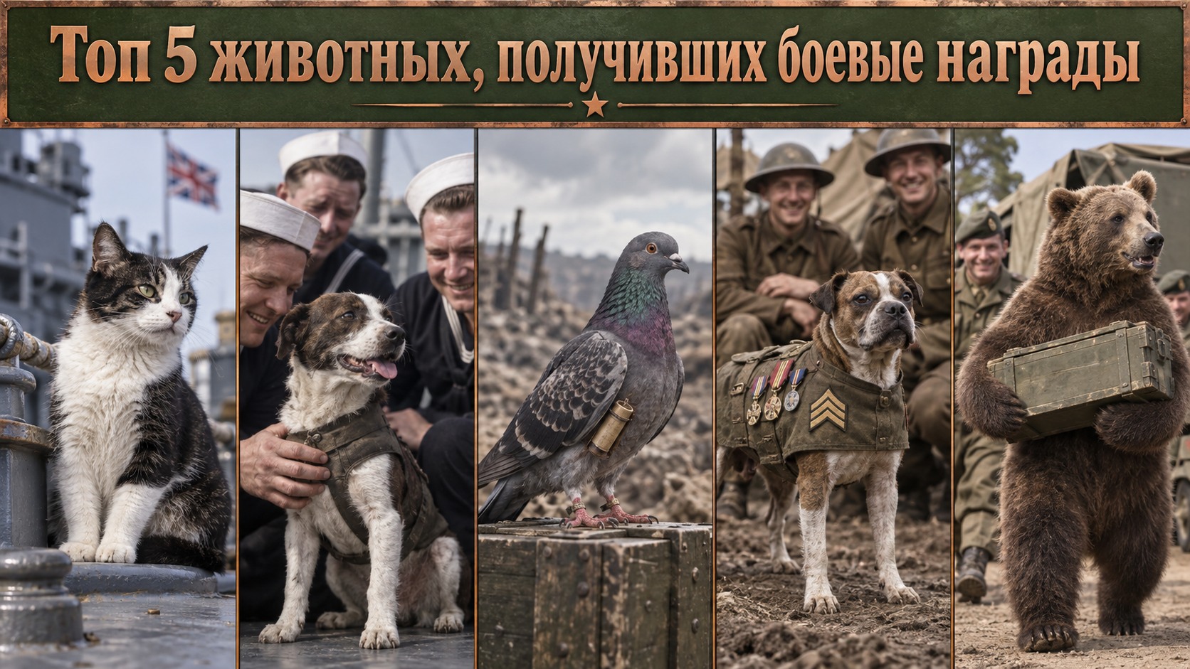 Топ 5 животных, получивших боевые награды