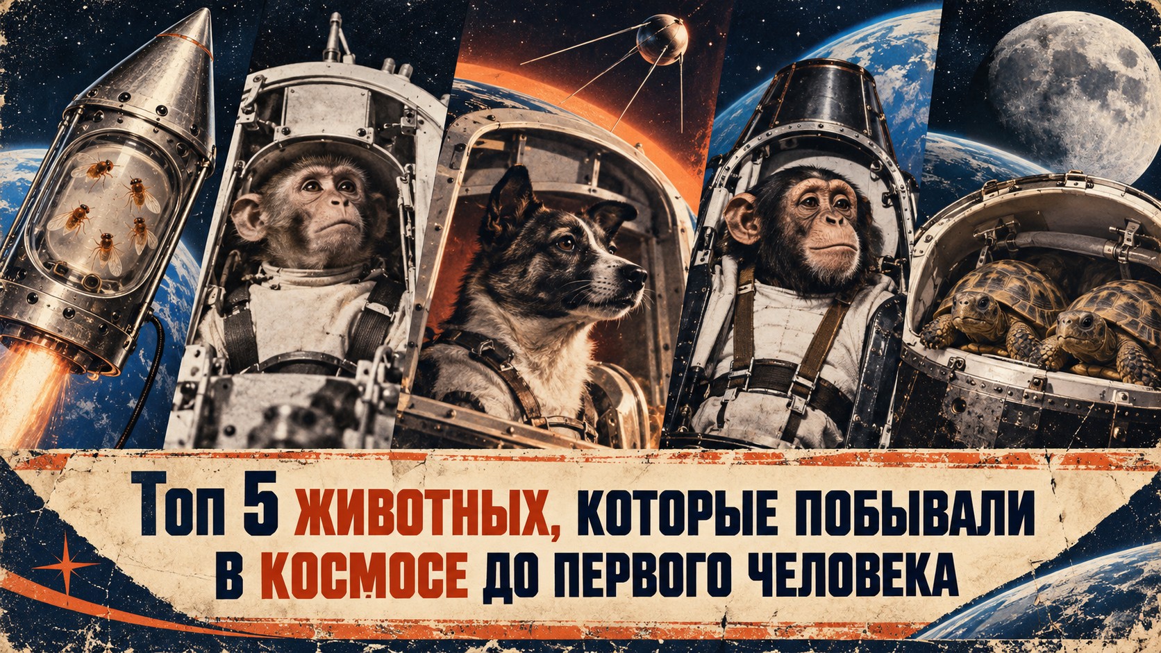 Топ 5 животных, которые побывали в космосе до первого человека