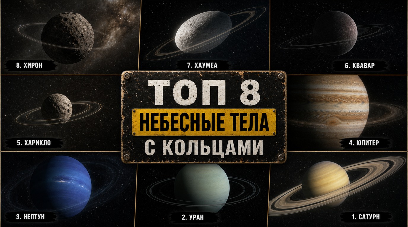 Топ 8 небесных тел с подтверждёнными кольцами